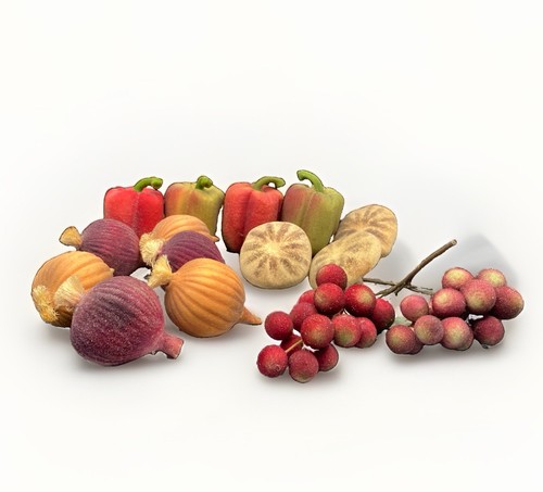 Sugared faux fall produce - sugared, lot